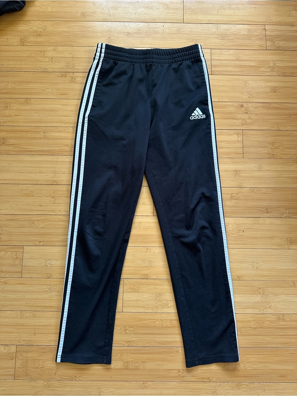 adidas Black Jogger Pants with White Side Stripes